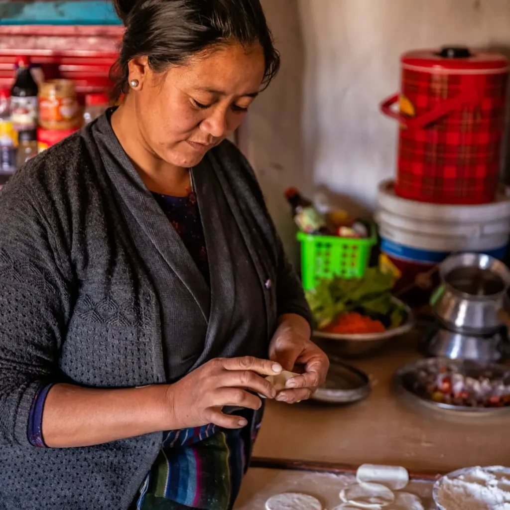 sonams tibetan kitchen staffs are preparing momos