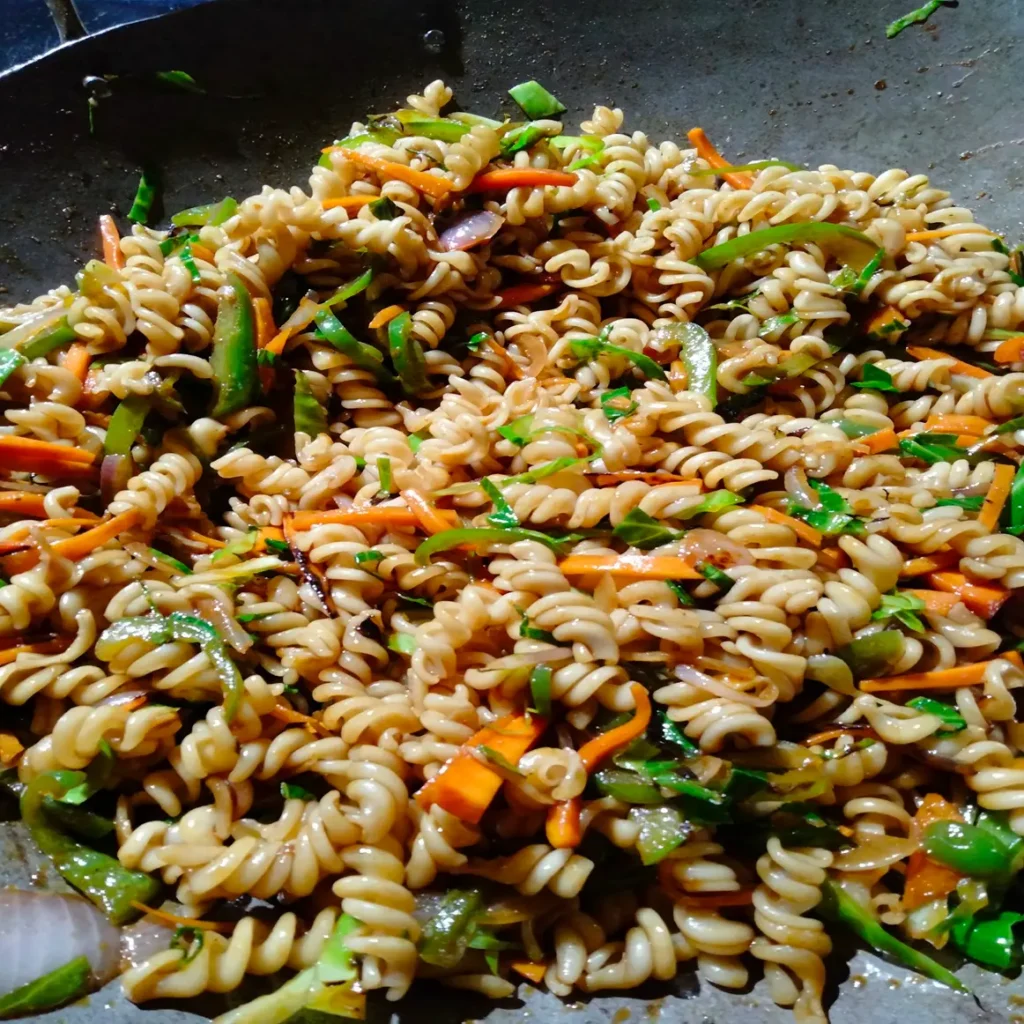 homemade pasta with Tibetan style and Tibetan ingredients